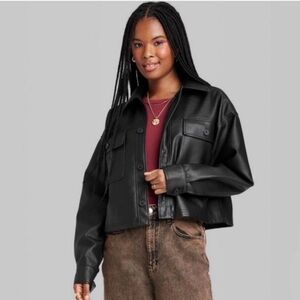 Wild Fable Women's Leather Black Jacket